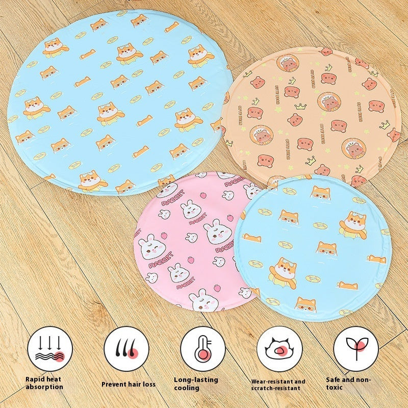 Pet Ice Mat Round Gel Dog Multifunctional Cooling Cool Pad