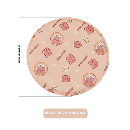 Pet Ice Mat Round Gel Dog Multifunctional Cooling Cool Pad