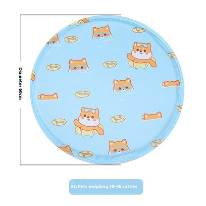 Pet Ice Mat Round Gel Dog Multifunctional Cooling Cool Pad